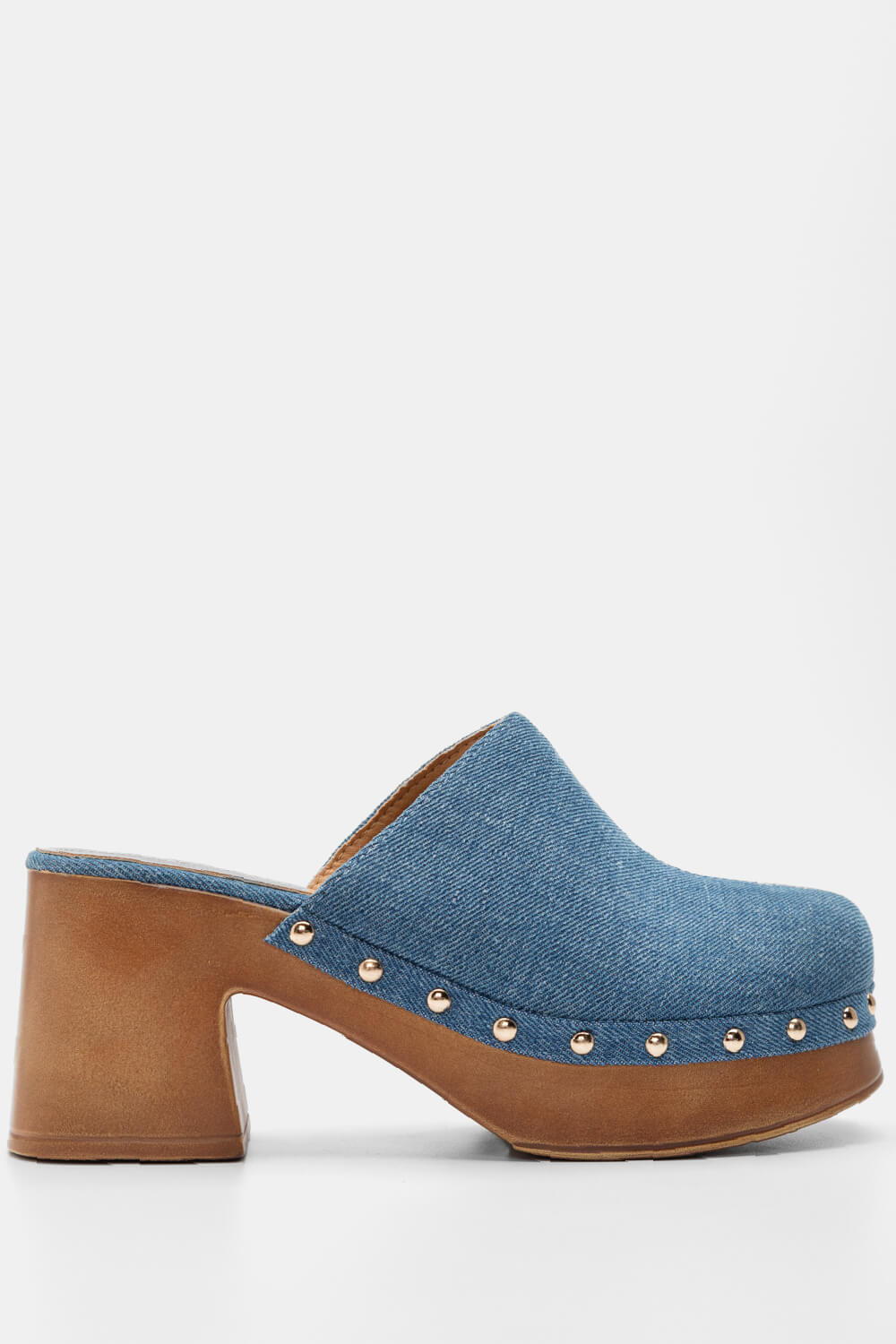 Clogs με Ραφή Μπροστά & Τρουκς - Denim
