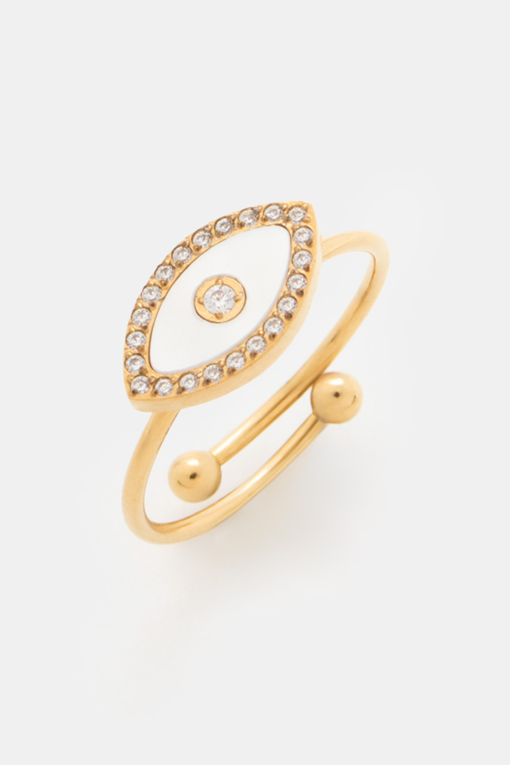Δαχτυλίδι με Σχέδιο Ματάκι - Χρυσό