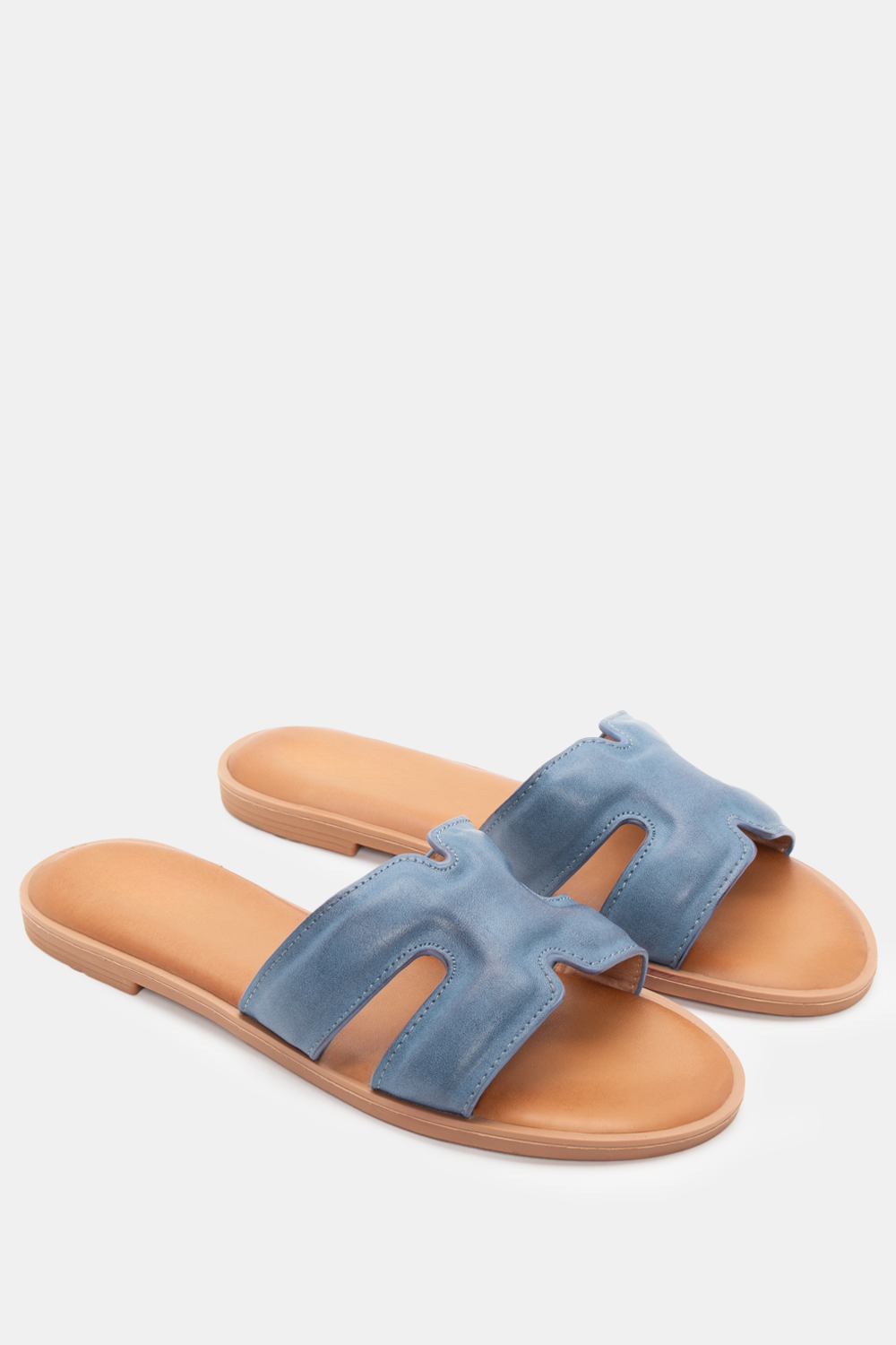 Flat Σανδάλια με Ανοίγματα στο Πλάι - Μπλε