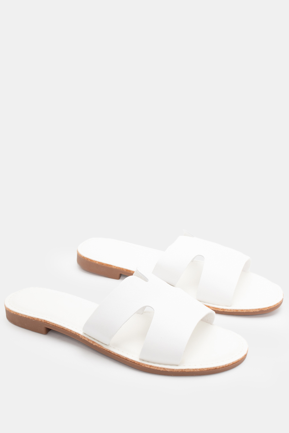 Flat Σανδάλια με Ανοίγματα στο Πλάι - Λευκό