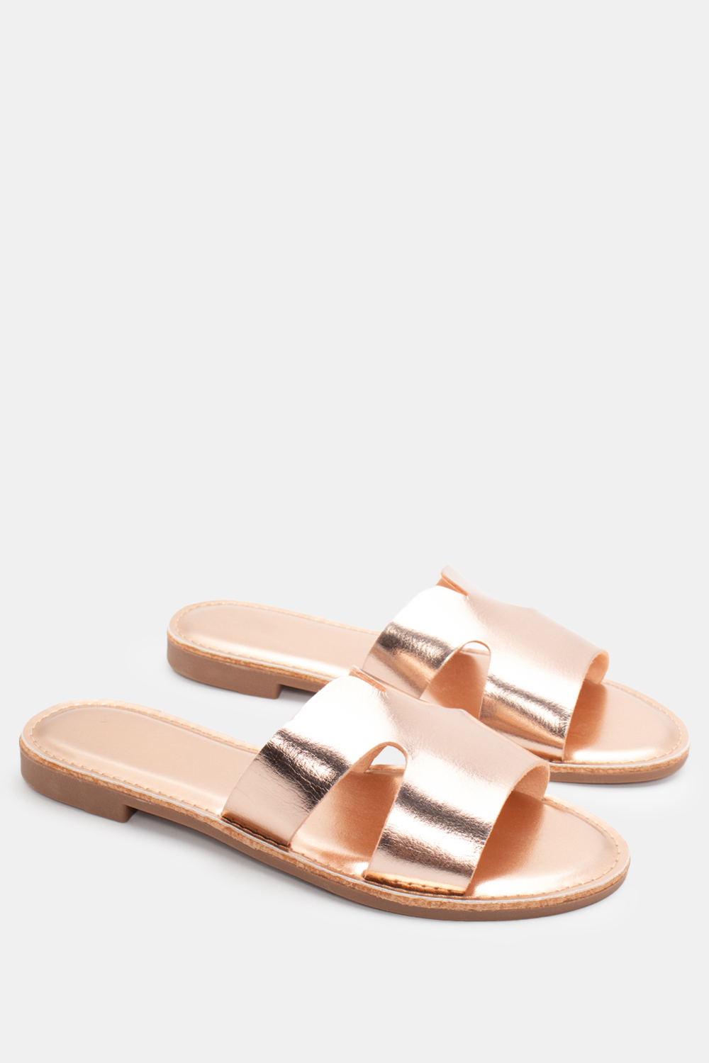 Flat Σανδάλια με Ανοίγματα στο Πλάι - Χαλκός