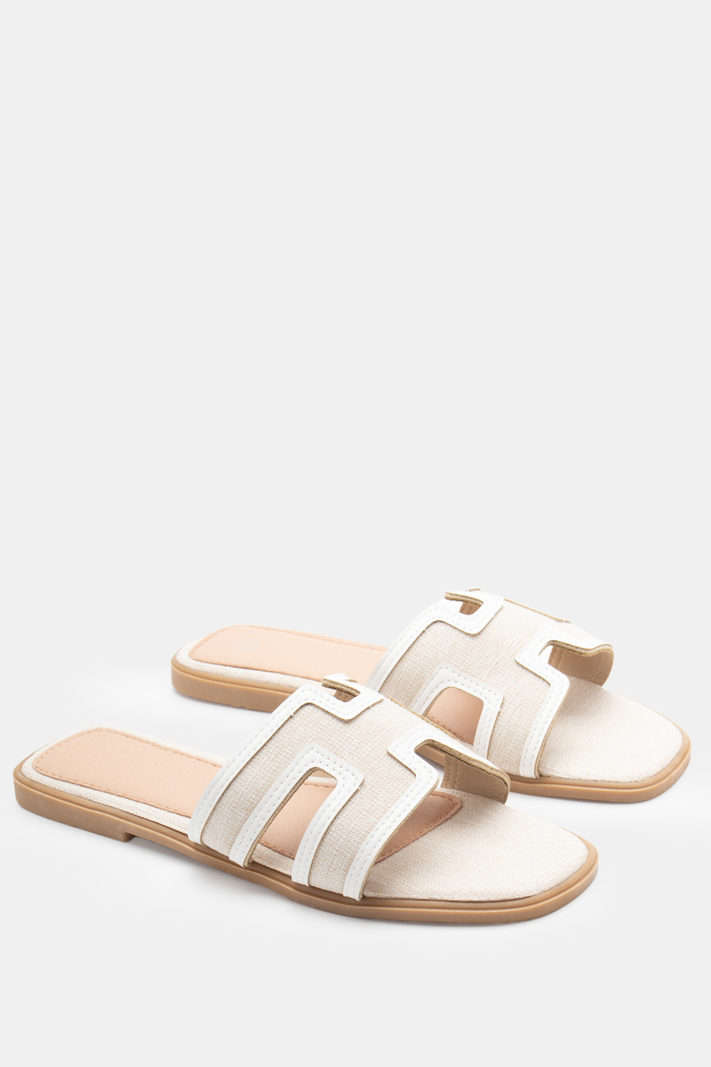 Flat Σανδάλια με Ανοίγματα Στο Πλάι - Λευκό