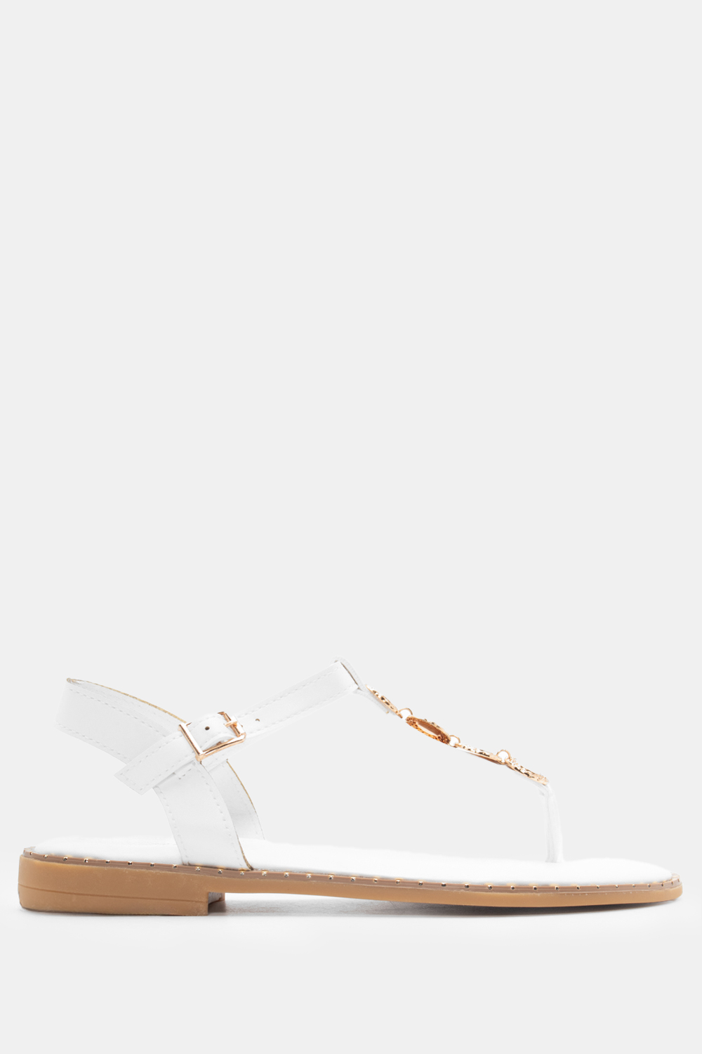 Flat Σανδάλια με Διακοσμητικά - Λευκό