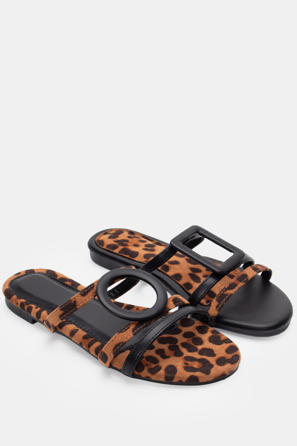 Flat Σανδάλια με Διακοσμητική Τόκα - Animal Print