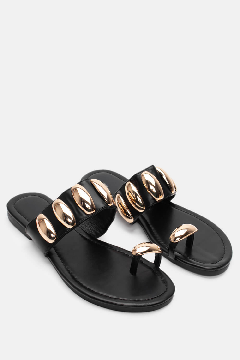 Flat Σανδάλια με Διακοσμητικό - Μαύρο