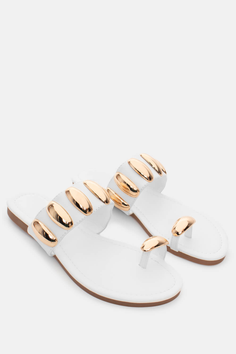 Flat Σανδάλια με Διακοσμητικό - Λευκό