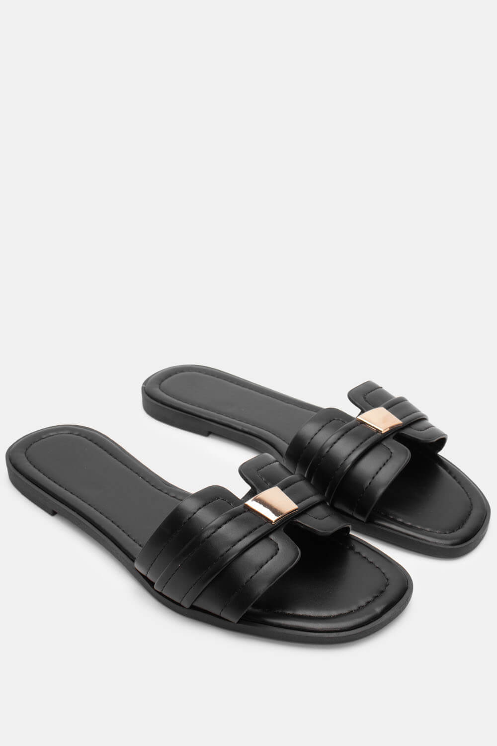 Flat Σανδάλια με Διακοσμητικό - Μαύρο