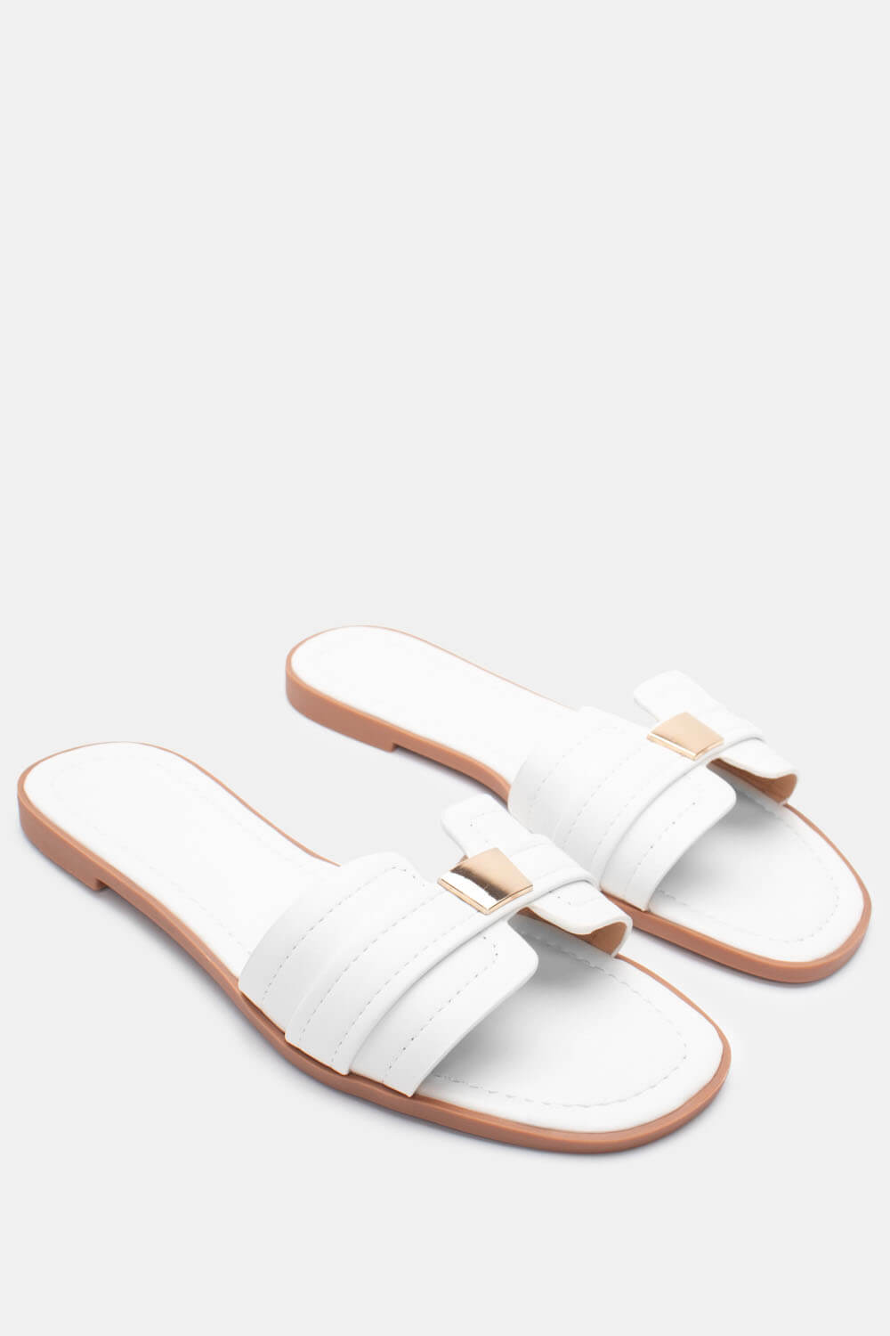 Flat Σανδάλια με Διακοσμητικό - Λευκό