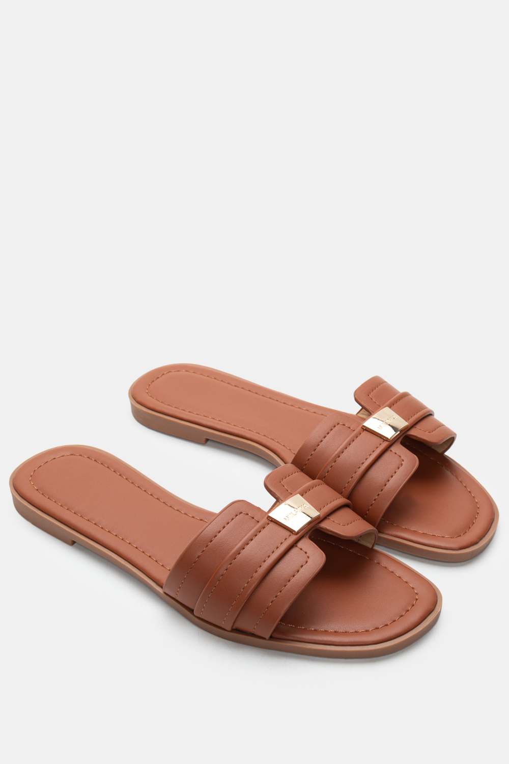 Flat Σανδάλια με Διακοσμητικό - Καφέ Σκούρο