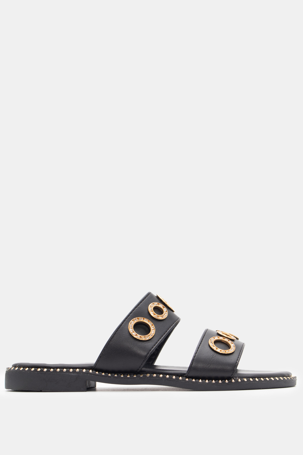 Flat Σανδάλια με Διακοσμητικούς Κρίκους Από Strass - Μα