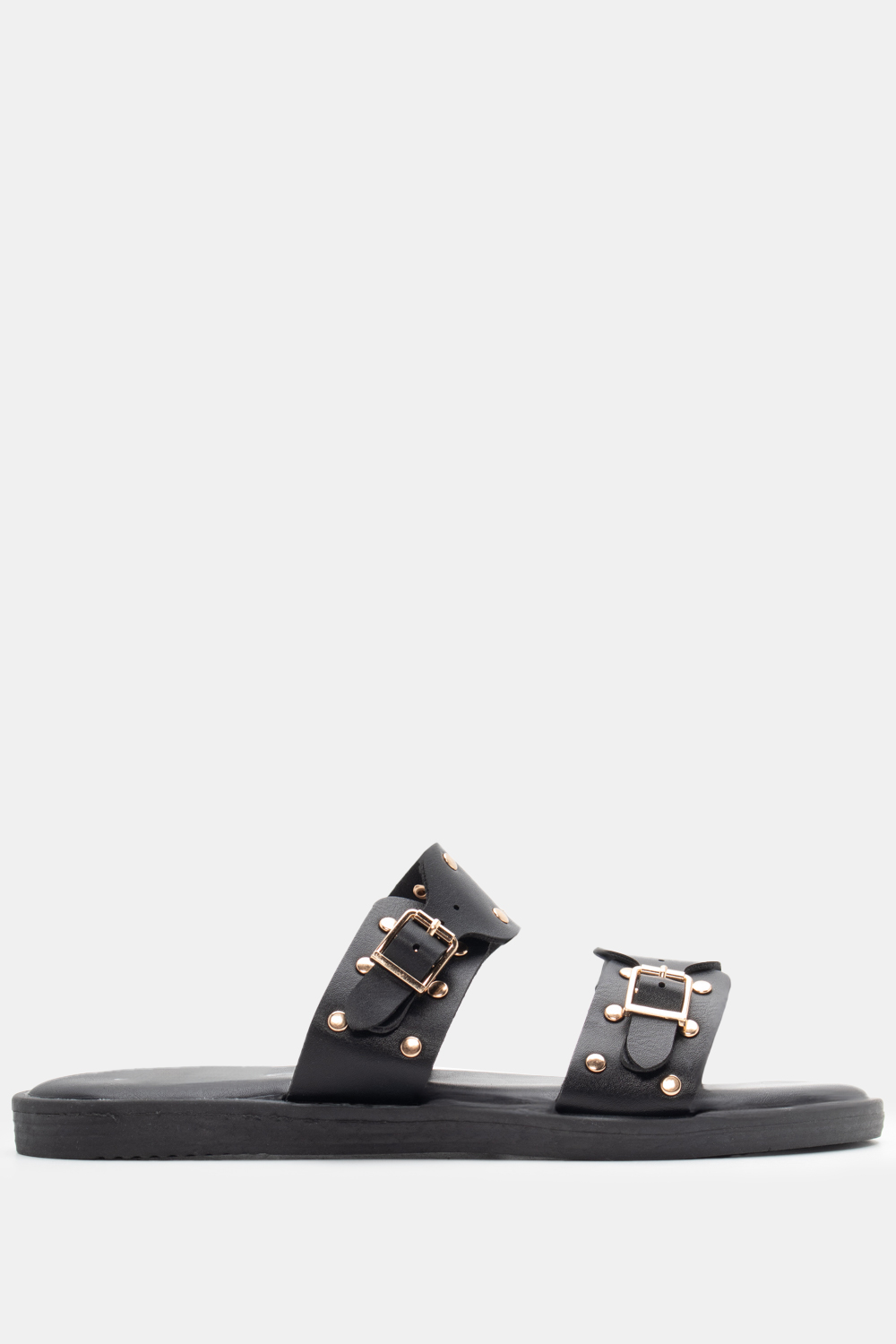 Flat Σανδάλια με Διπλά Ζωνάκια & Τρούκς - Μαύρο