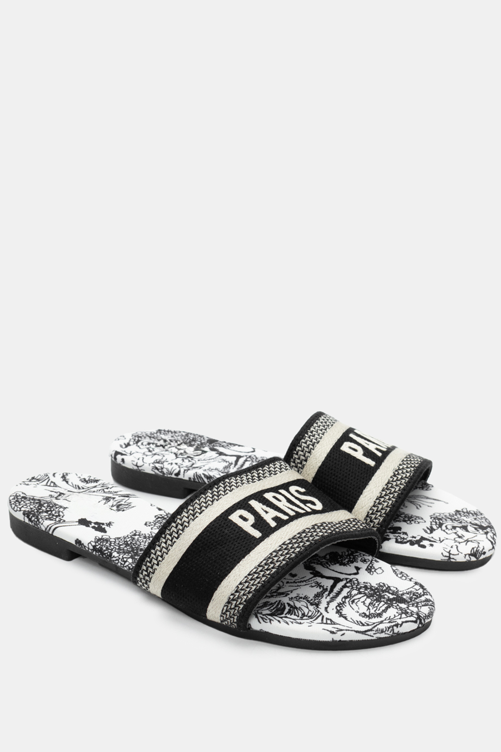 Flat Σανδάλια με Φαρδιά Φάσα - Μαύρο