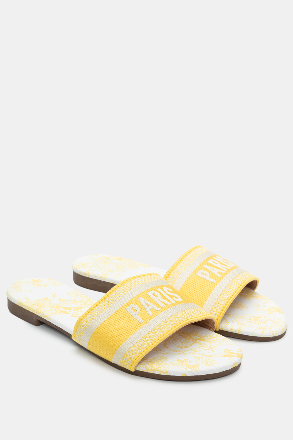 Flat Σανδάλια με Φαρδιά Φάσα - Κίτρινο