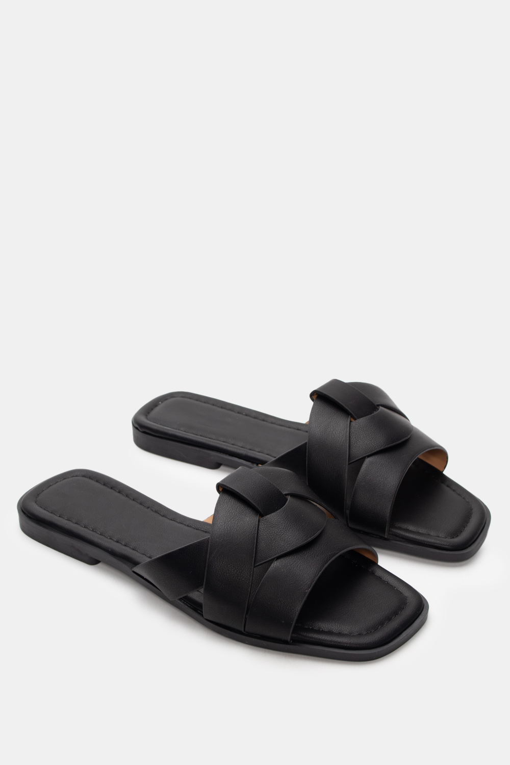 Flat Σανδάλια με Φάσα - Μαύρο