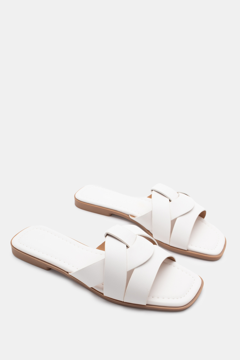 Flat Σανδάλια με Φάσα - Λευκό