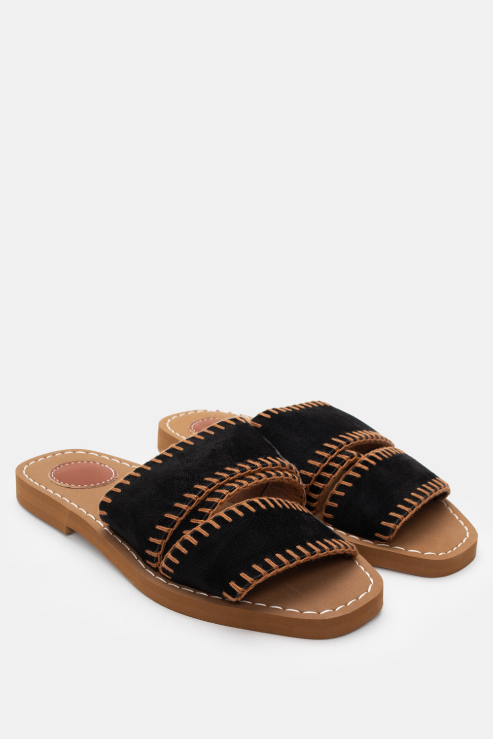 Flat Σανδάλια με Λουράκια - Μαύρο