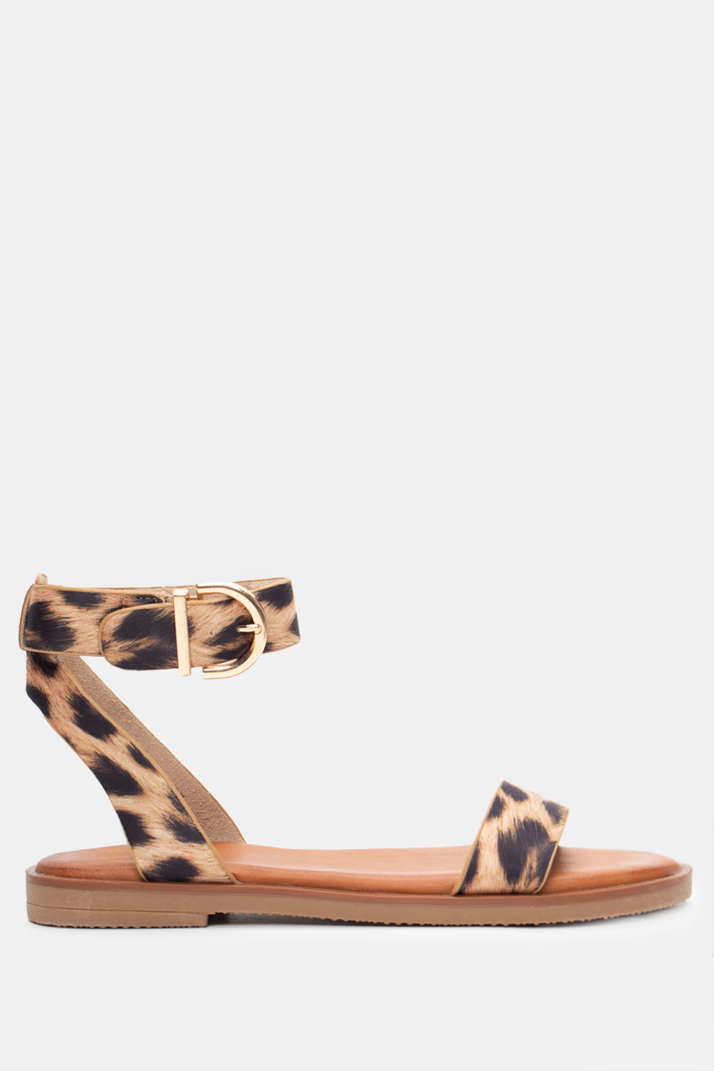 Flat Σανδάλια με Μπαρέτα - Animal Print