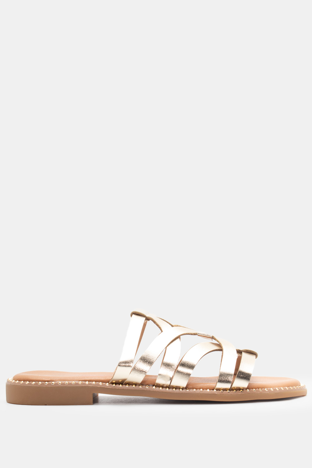 Flat Σανδάλια με Περίτεχνα Λουράκια - Χρυσό