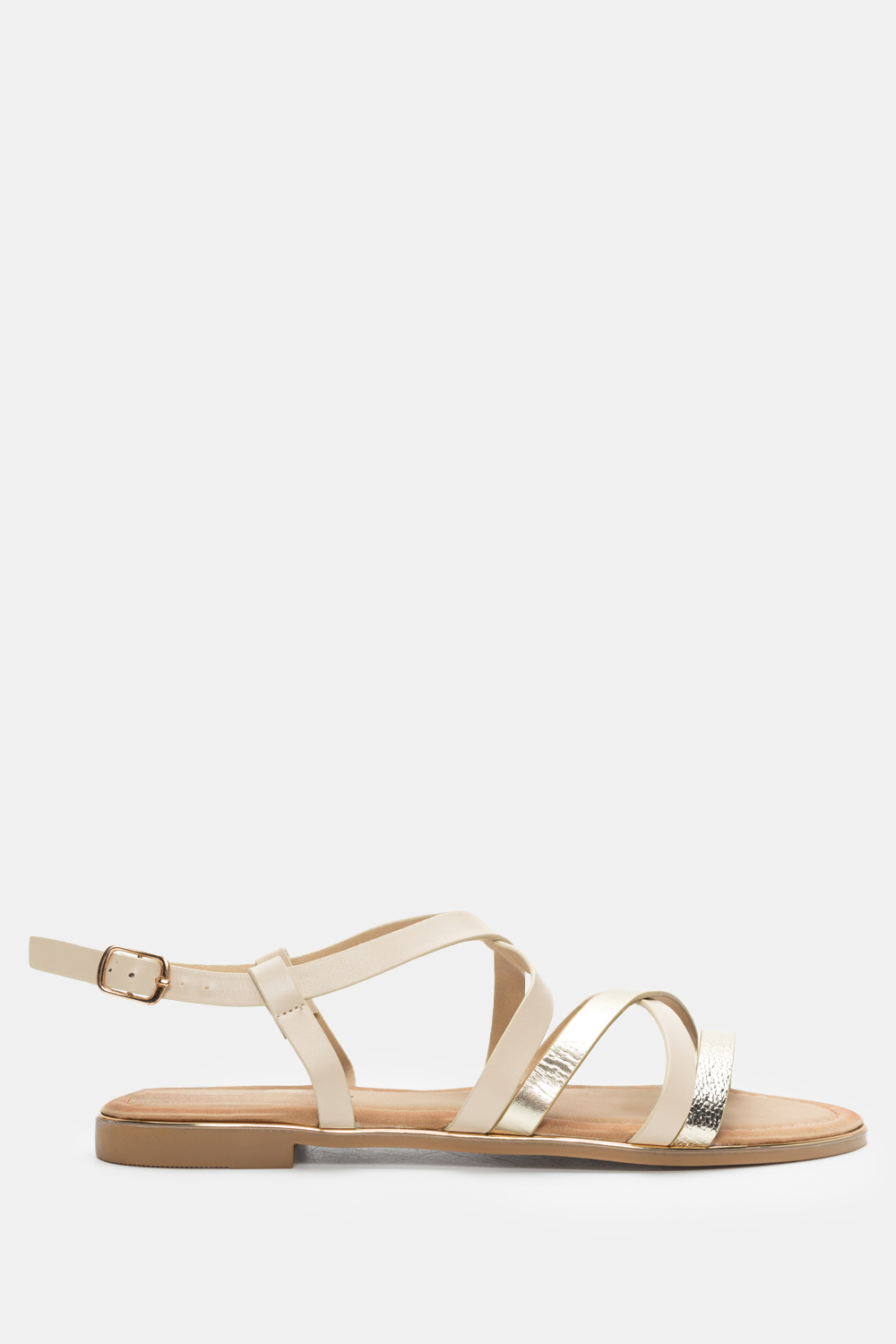 Flat Σανδάλια με Πολλαπλά Λουράκια - Μπεζ