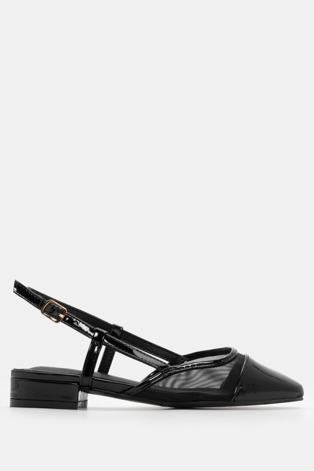 Γοβάκια με Δίχτυ & Συνδυασμό Υλικών - Μαύρο