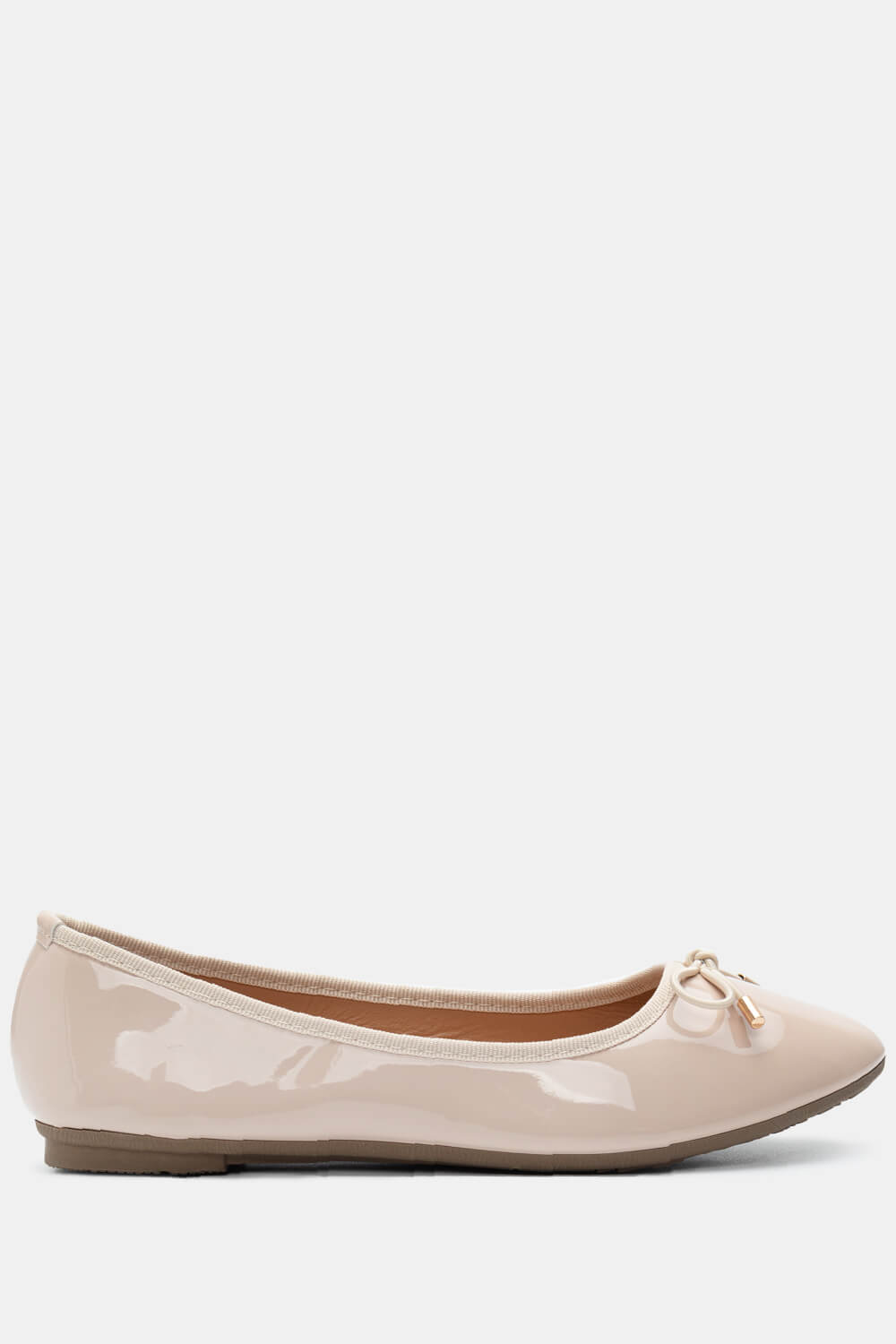 Γοβάκια Μυτερά Λουστρίνι με Χιαστί Λουράκια - Μπεζ