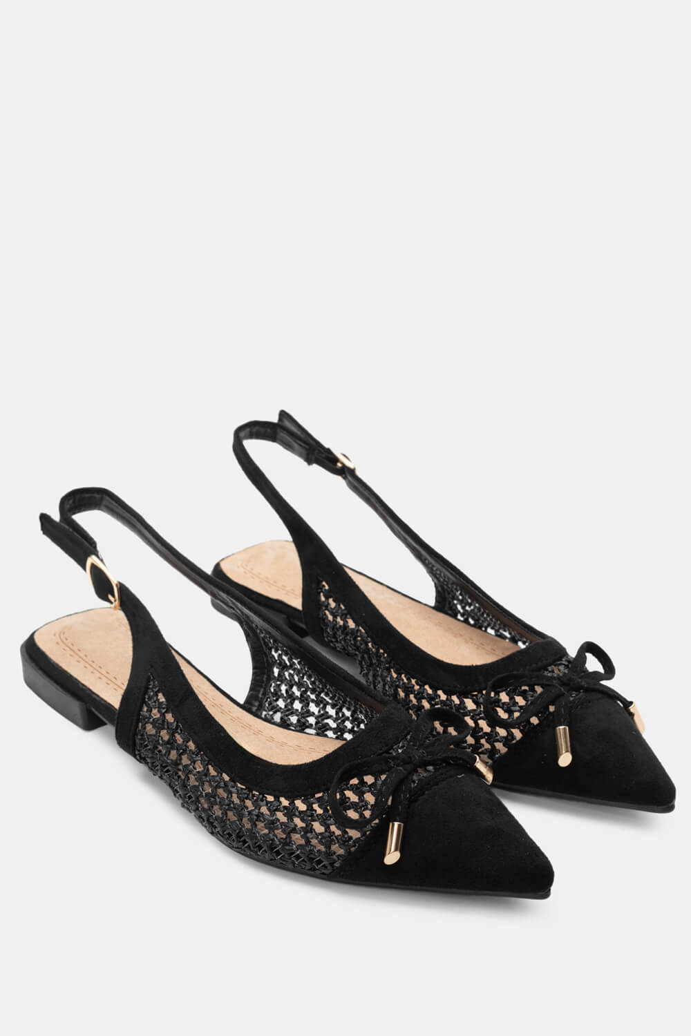 Γοβάκια Μυτερά με Διακοσμητικό Φιόγκο - Μαύρο