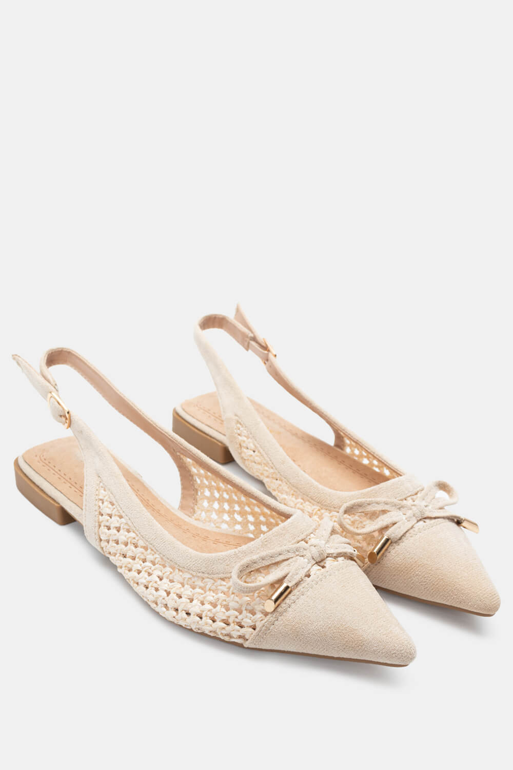 Luigi - ΣΗΜΑΝΤΙΚΟ: Σε περίπτωση διαφοράς τιμής από το κατάστημα ισχύει παντα και μόνο η τιμή του καταστήματος Γοβάκια Μυτερά με Διακοσμητικό Φιόγκο - Μπεζ