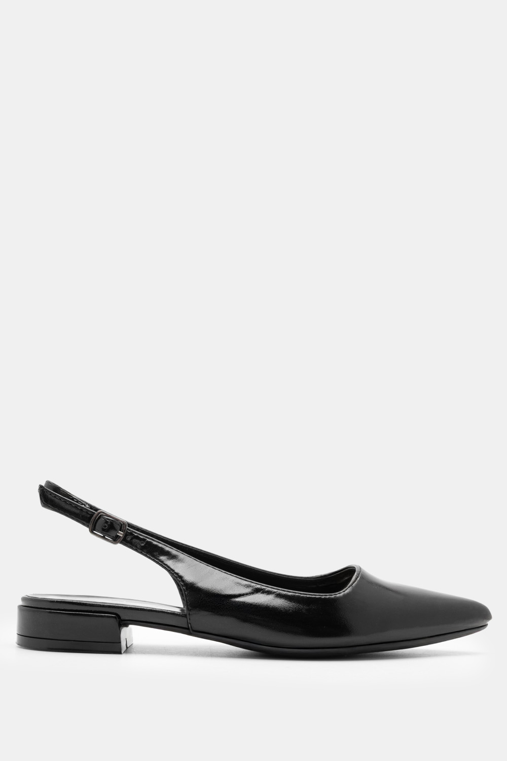 Γοβάκια Slingback Μυτερά - Μαύρο-Λουστρίνι