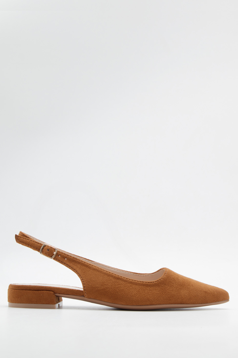 Γοβάκια Slingback Μυτερά με Τόκα - Κάμελ