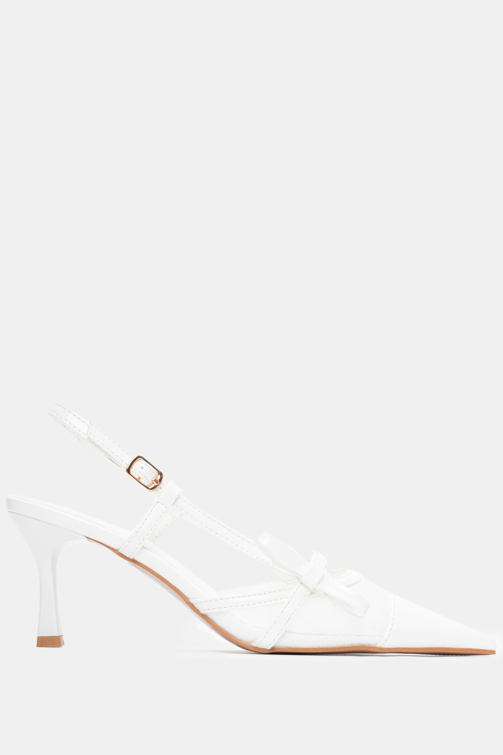 Γόβες See Through & Διακοσμητικό Φιόγκο - Λευκό-Λουστρί