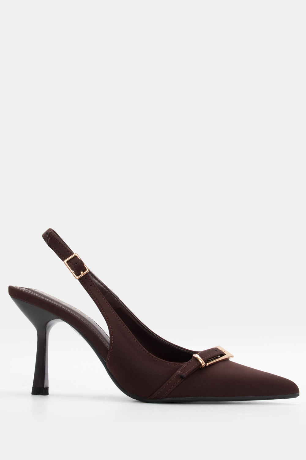 Γόβες με Διακοσμητική Αγκράφα - Καφέ Σκούρο