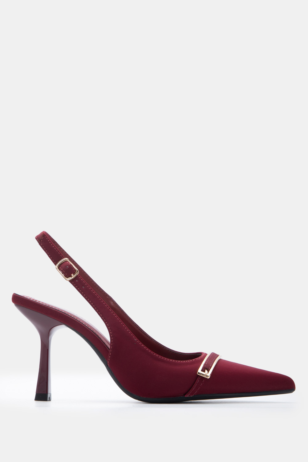 Γόβες Μυτερές Slingback με Μεταλλικό Διακοσμητικό - Μπο