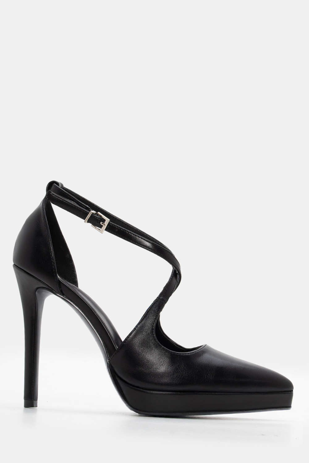 Γόβες Μυτερές με Φιάπα - Μαύρο