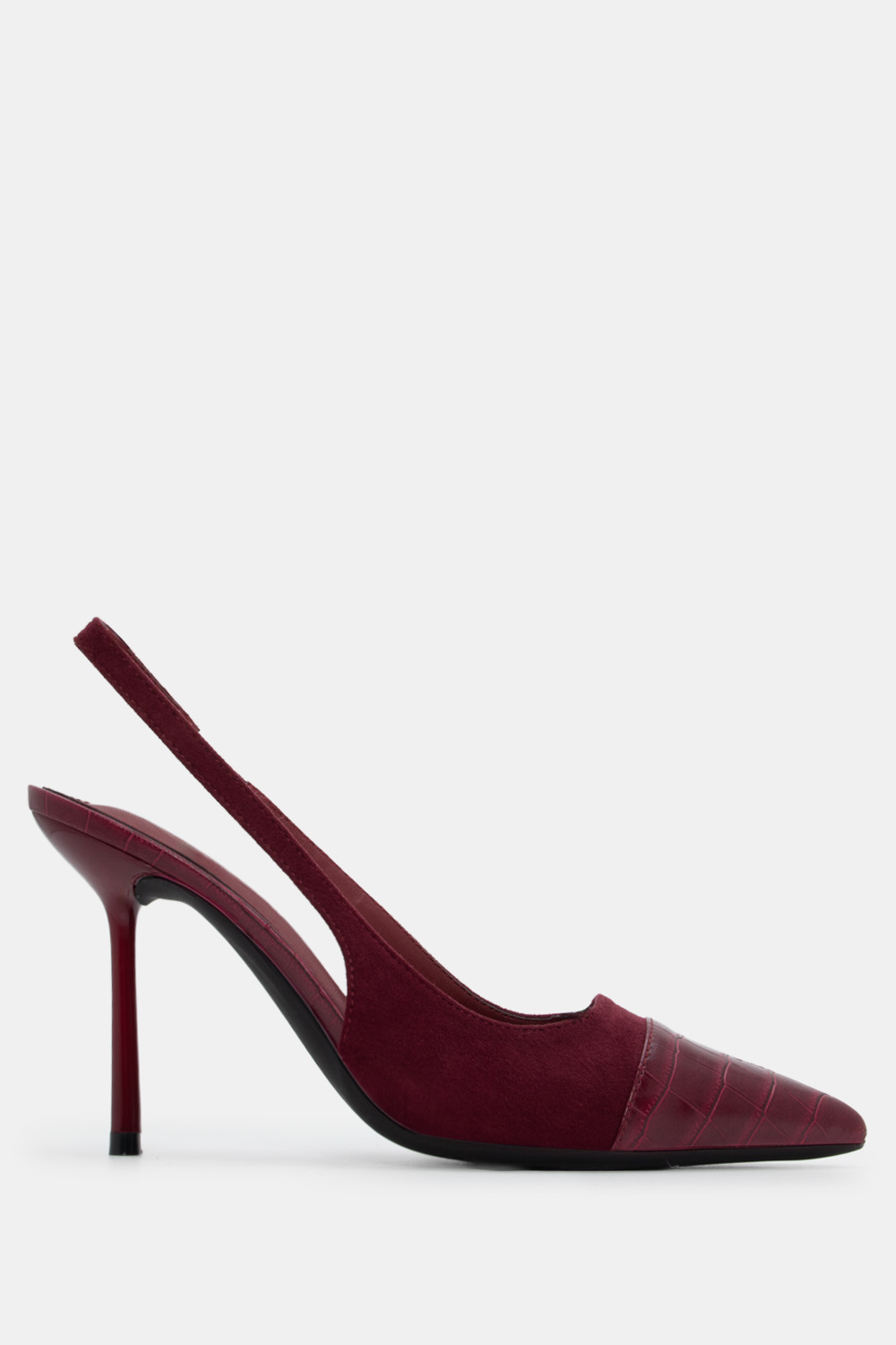 Luigi - ΣΗΜΑΝΤΙΚΟ: Σε περίπτωση διαφοράς τιμής από το κατάστημα ισχύει παντα και μόνο η τιμή του καταστήματος Γόβες Μυτερές με Λεπτομέρεια Croco - Μπορντό