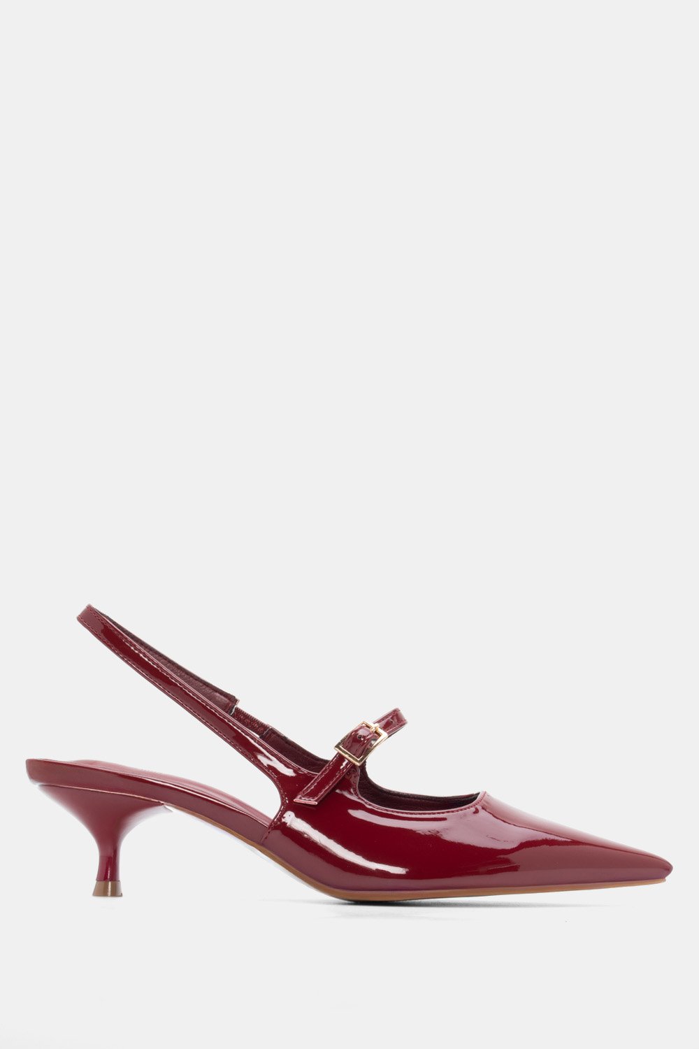 Luigi - ΣΗΜΑΝΤΙΚΟ: Σε περίπτωση διαφοράς τιμής από το κατάστημα ισχύει παντα και μόνο η τιμή του καταστήματος Γόβες Μυτερές με Λουράκι & Λάστιχο - Μπορντό-Λουστρίνι