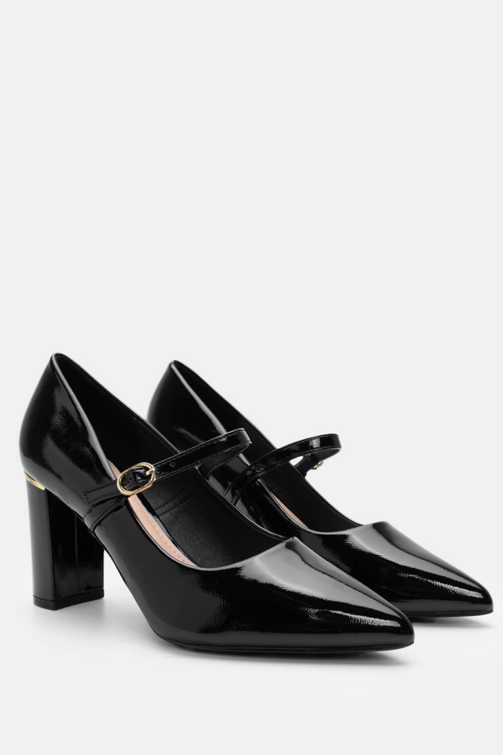 Γόβες Μυτερές με Μπαρέτα - Μαύρο