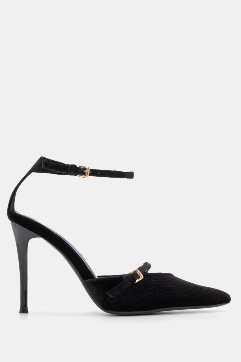 Γόβες Μυτερές με Μπαρέτα - Μαύρο