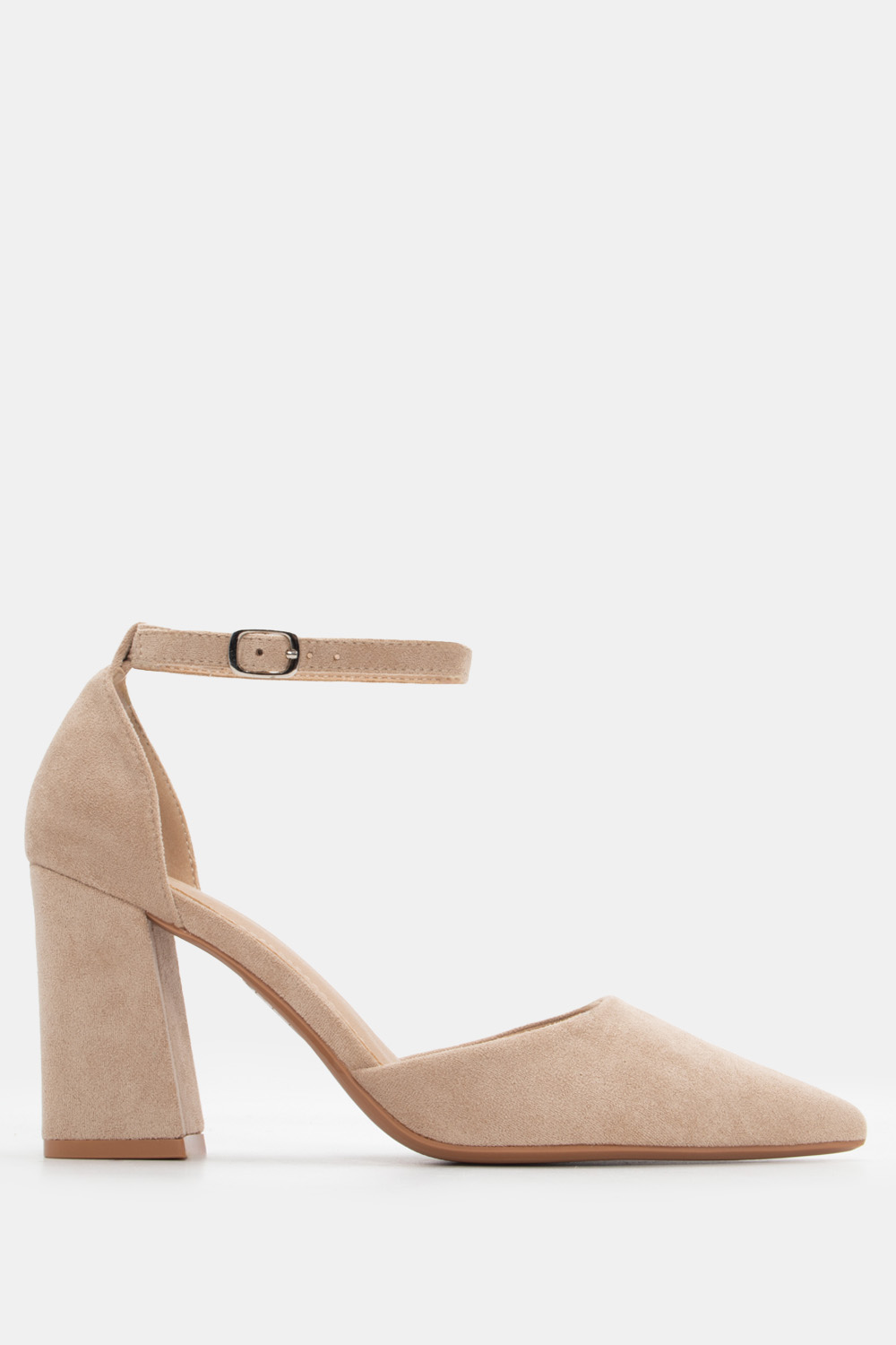 Γόβες Μυτερές με Μπαρέτα - Μπεζ-Σκούρο