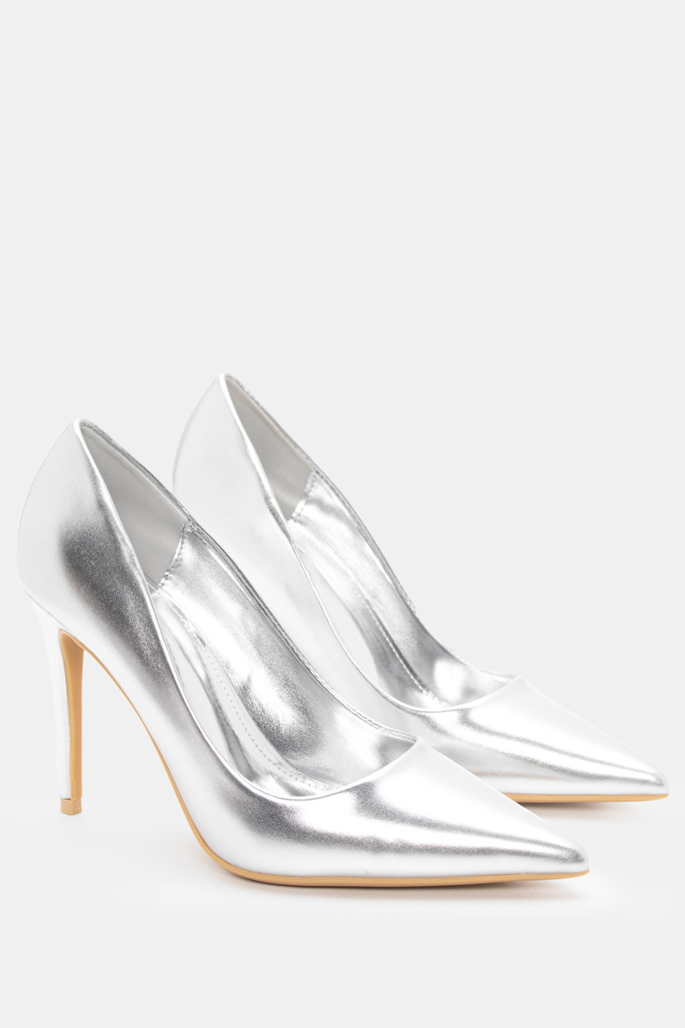 Γόβες Μυτερές Μονόχρωμες - Ασημί