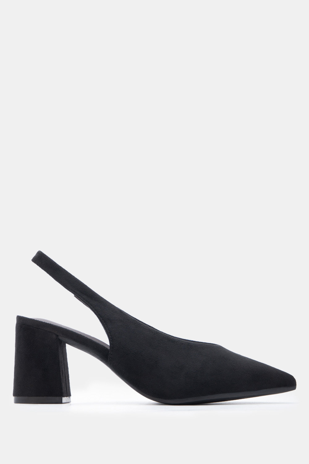 Γόβες Μυτερές Slingback με Λάστιχο - Μαύρο