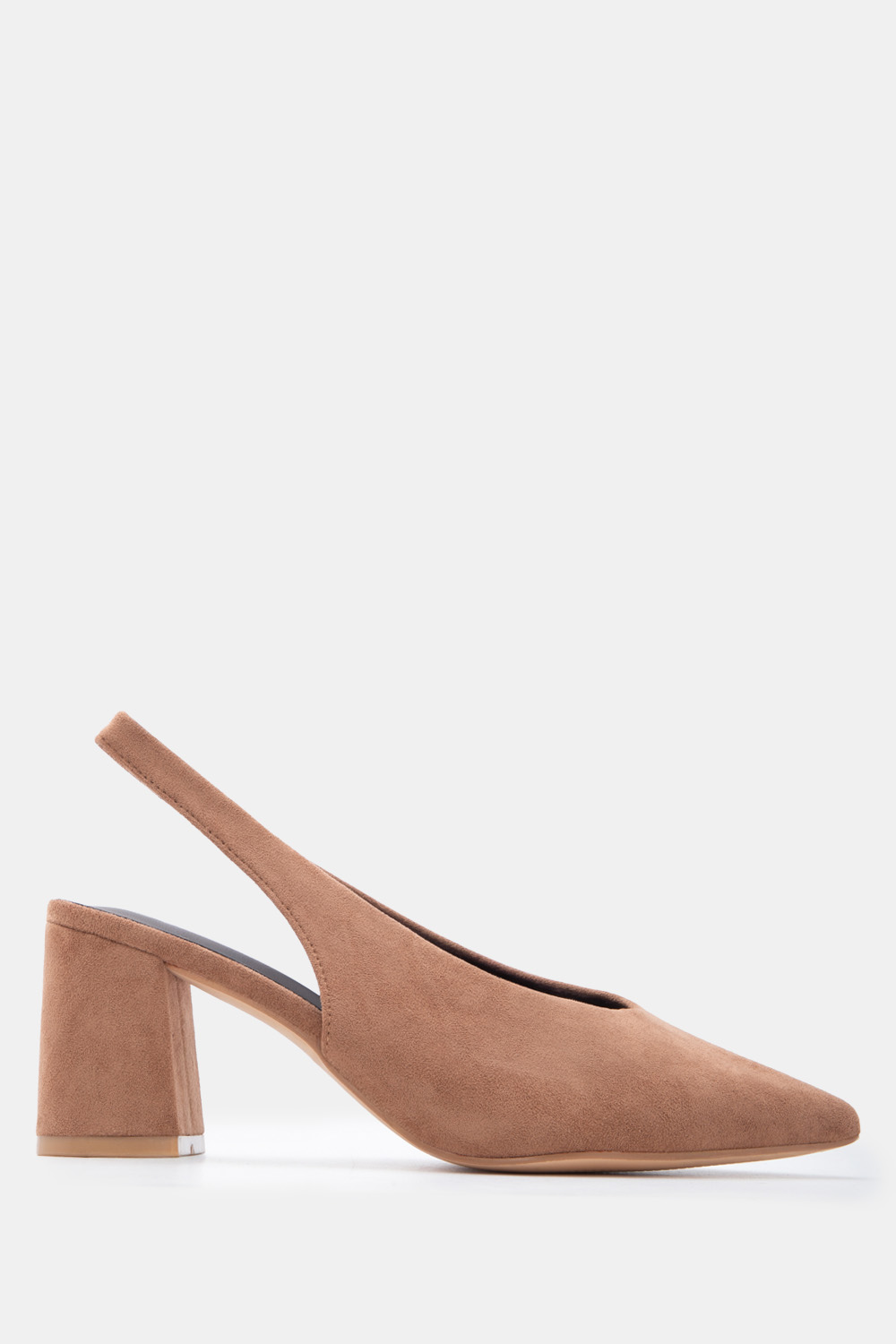 Γόβες Μυτερές Slingback με Λάστιχο - Κάμελ