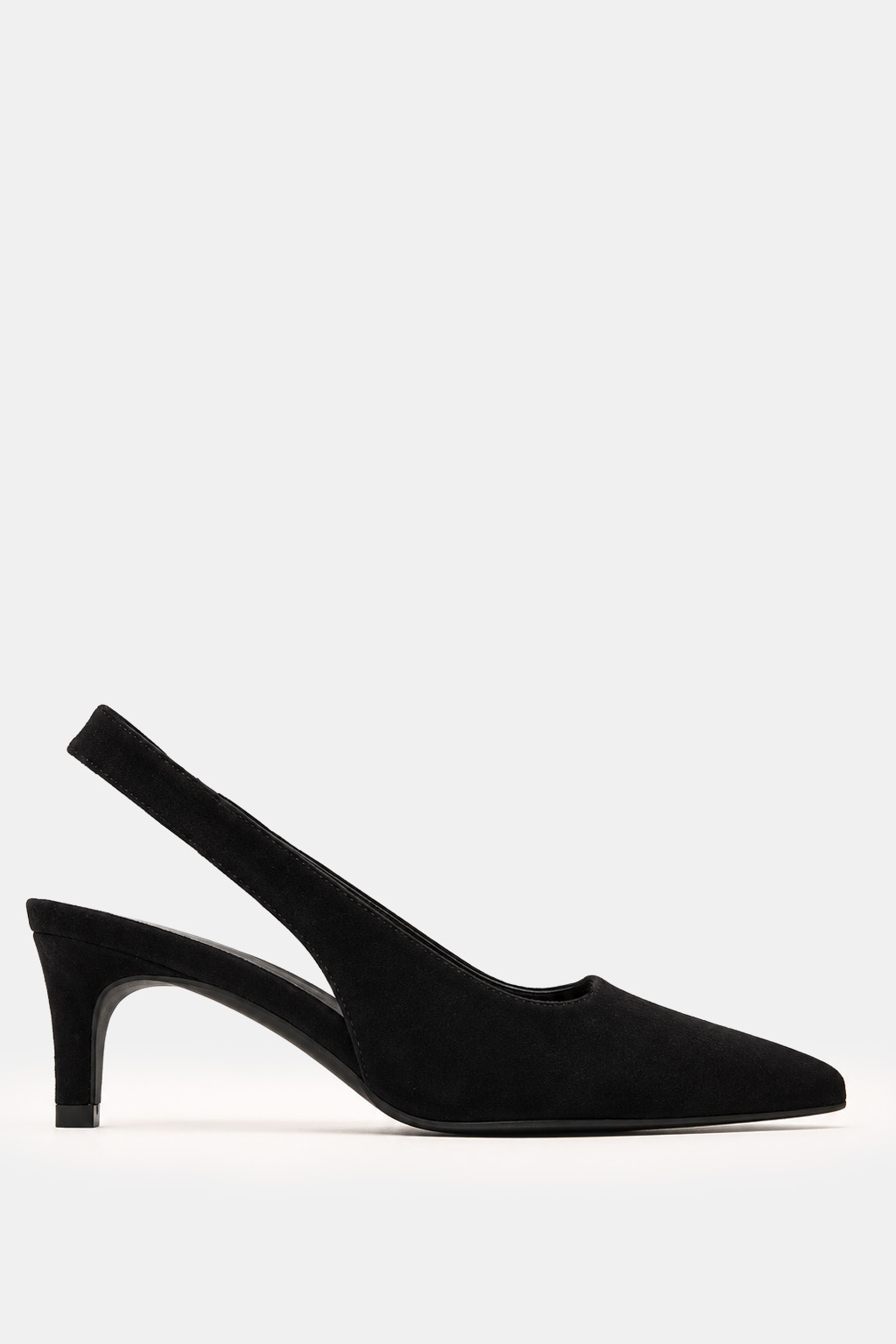 Γόβες Μυτερές Slingback με Λάστιχο - Μαύρο