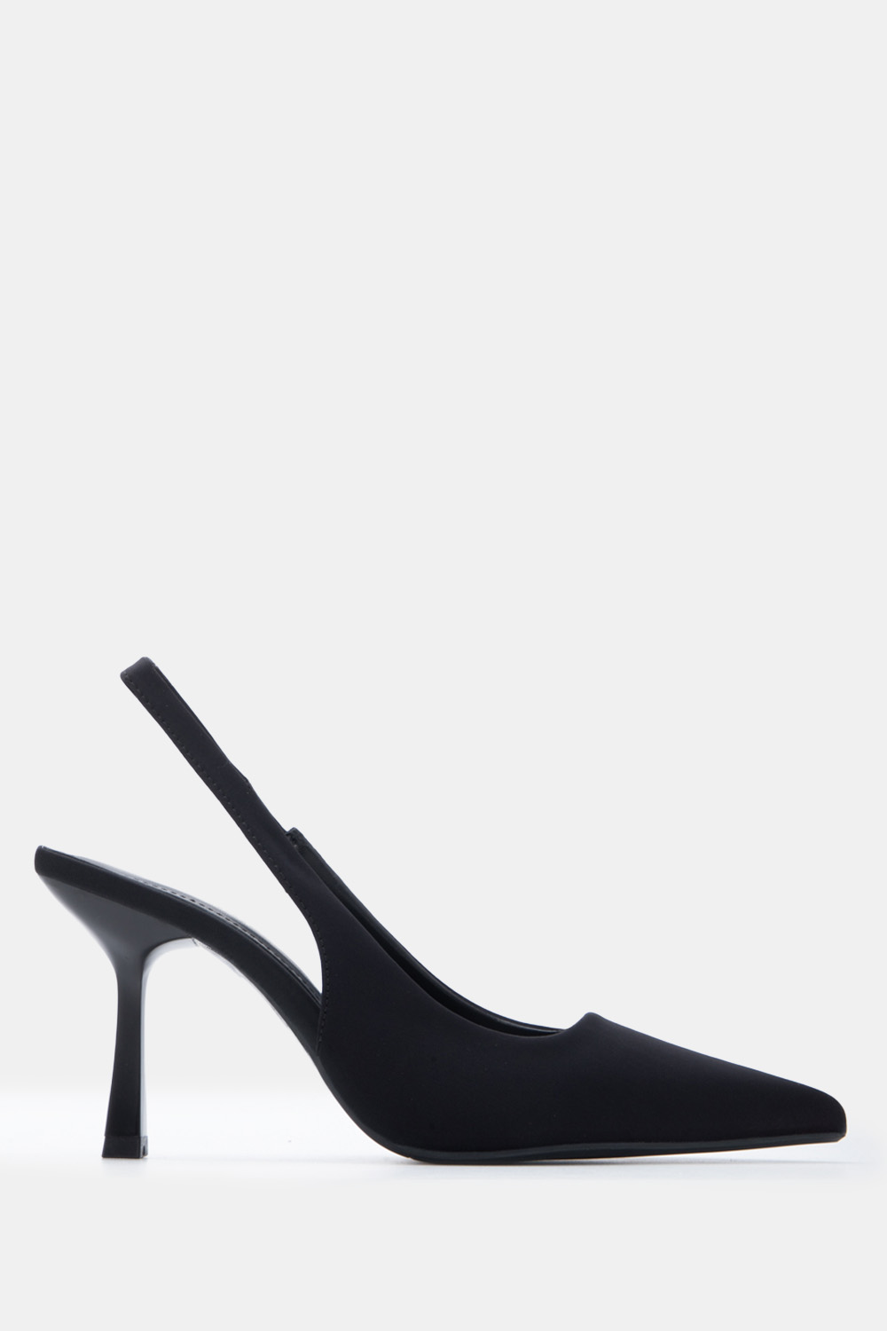 Γόβες Μυτερές Slingback με Λάστιχο - Μαύρο