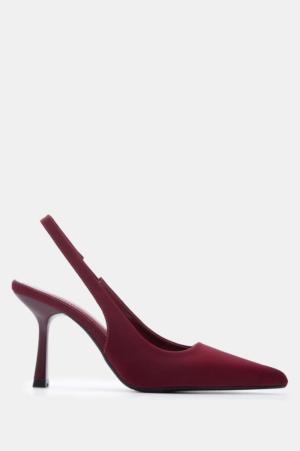 Γόβες Μυτερές Slingback με Λάστιχο - Μπορντό