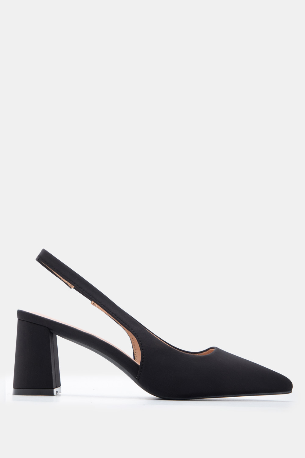 Γόβες Μυτερές Slingback με Λάστιχο - Μαύρο