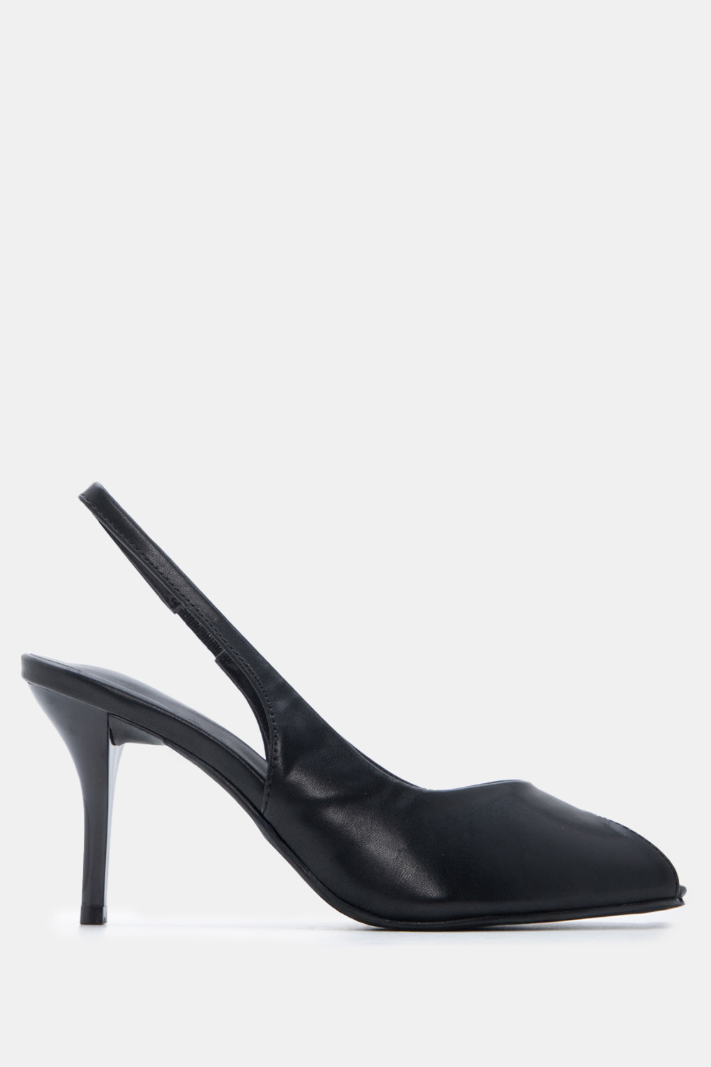 Γόβες Peep Toe με Λάστιχο - Μαύρο