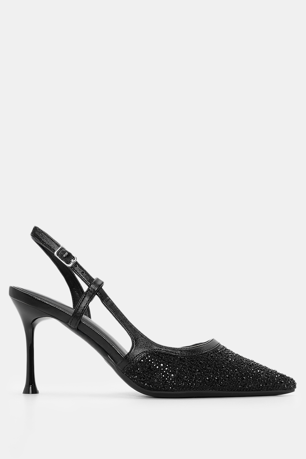 Γόβες Slingback με Strass - Μαύρο