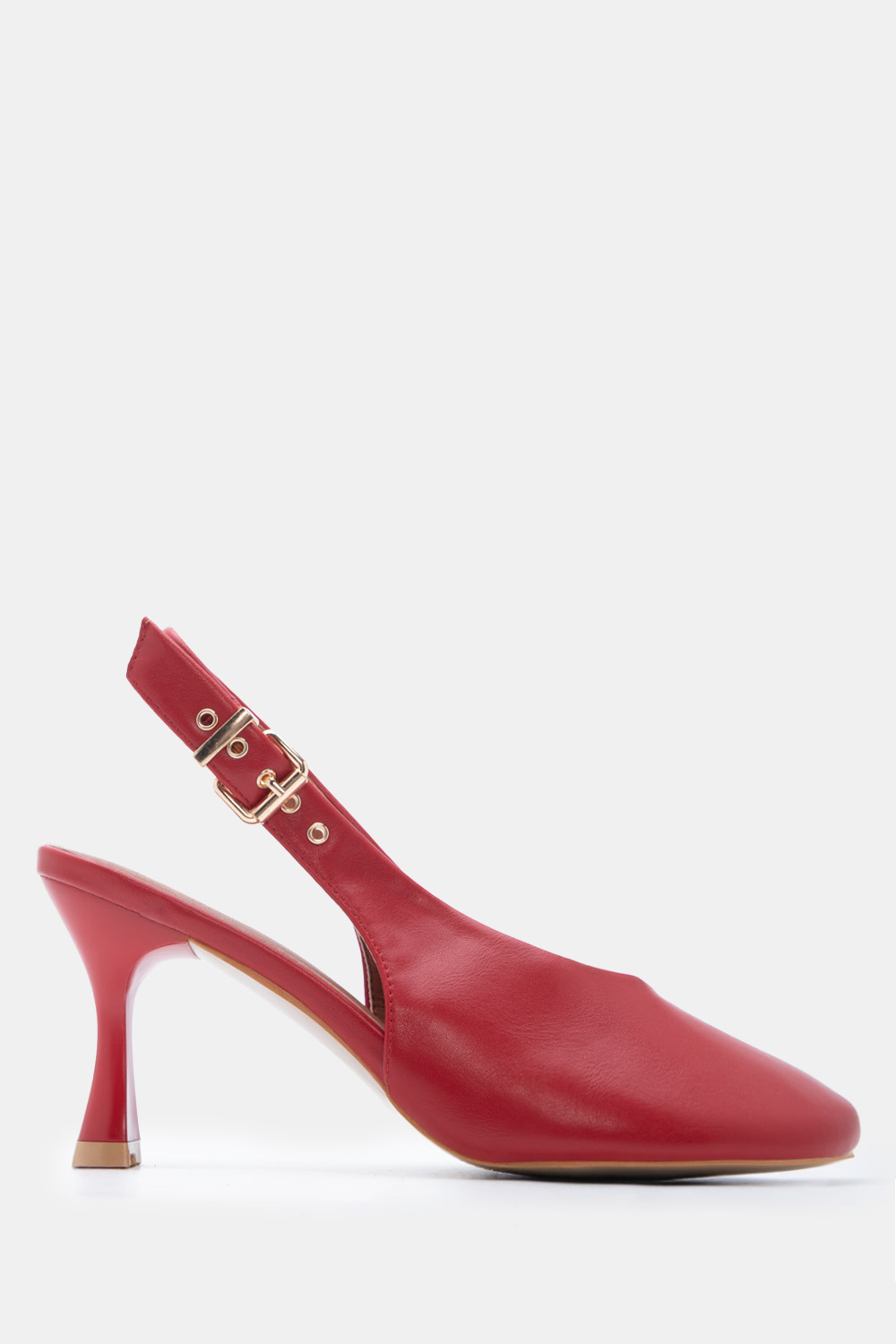 Γόβες Slingback με Τόκα - Κόκκινο