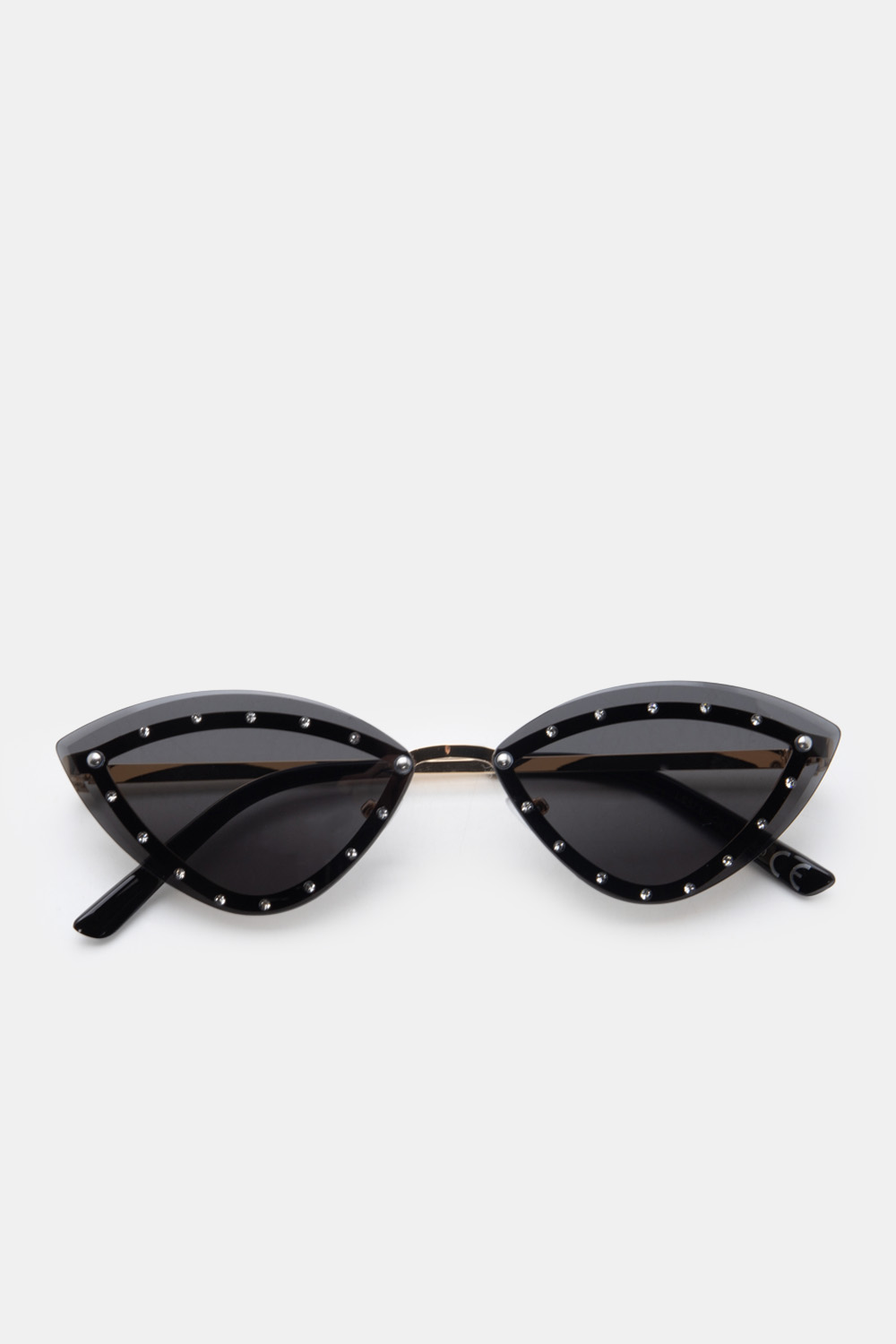 Γυαλιά Ηλιού Cat-Eye Studded Statement Frame - Μαύρο