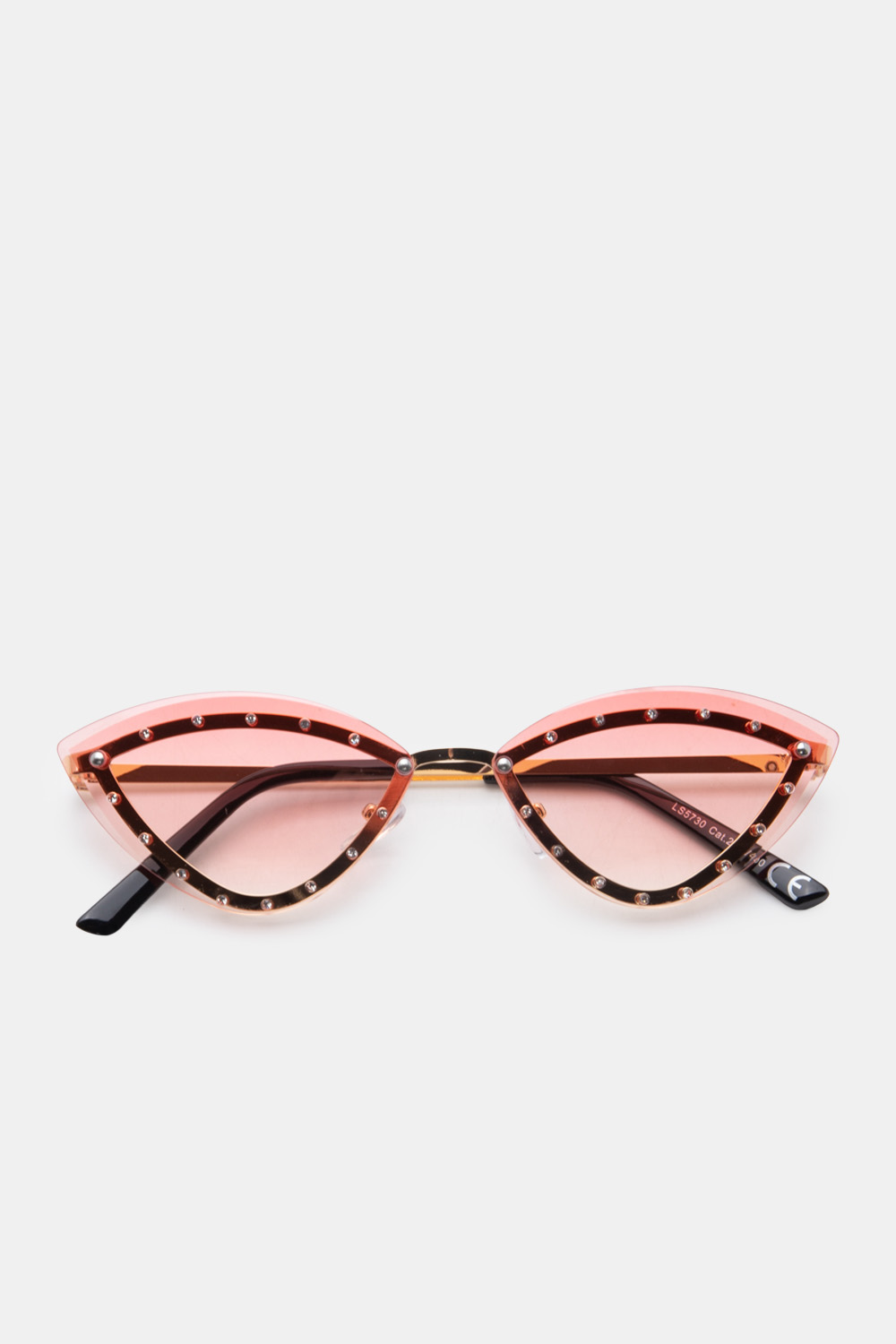 Γυαλιά Ηλιού Cat-Eye Studded Statement Frame - Ροζ